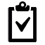 Icoon van een klembord met vinkje